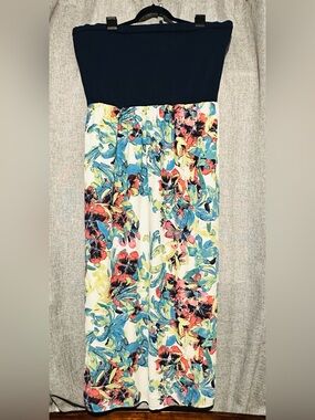 NWOT RACHEL Rachel Roy Navy Flowy Maxi Dress with Multicolor Floral Skirt
